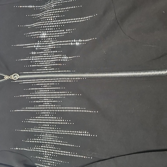 Christine Alexander Black Zip Up Jacket With Swarovski Crystals Sz XL - Picture 8 of 10